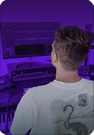 A man is editing video